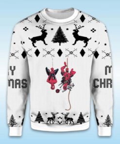 Alternative view of 2025 Deadpool And Spider Man Ugly Christmas Sweater