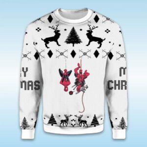 Alternative view of 2025 Deadpool And Spider Man Ugly Christmas Sweater