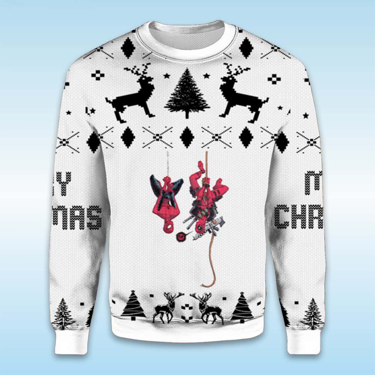 Alternative view of 2025 Deadpool And Spider Man Ugly Christmas Sweater