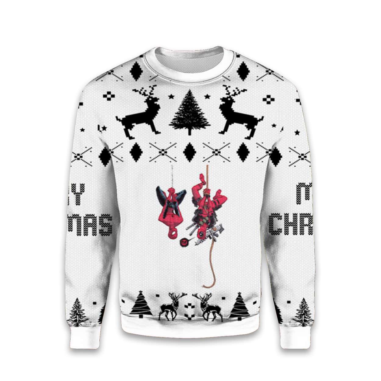 2025 Deadpool And Spider Man Ugly Christmas Sweater