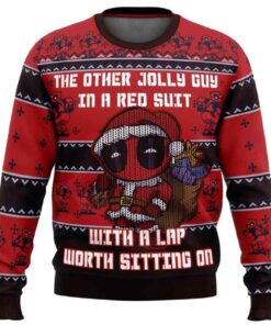 2025 Deadpool Jolly Red Guy Ugly Christmas Sweater