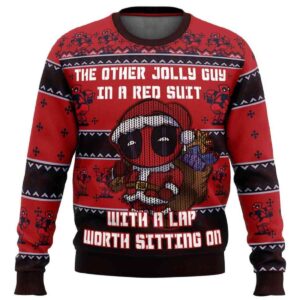 2025 Deadpool Jolly Red Guy Ugly Christmas Sweater