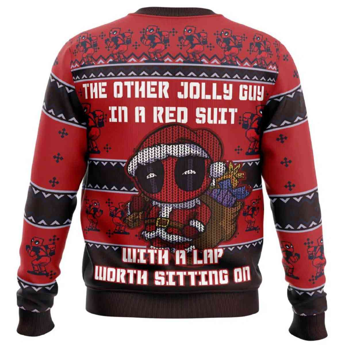 Alternative view of 2025 Deadpool Jolly Red Guy Ugly Christmas Sweater