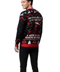 Alternative view of 2025 Deadpool The Other Jolly Guy In A Red Suit Ugly Christmas Sweater