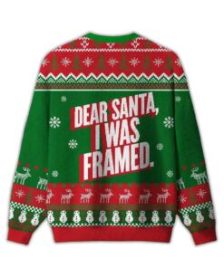 Alternative view of 2025 Dear Santa I Was Framed Ugly Christmas Sweater