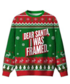 2025 Dear Santa I Was Framed Ugly Christmas Sweater