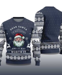 Alternative view of 2025 Dear Santa I've Been Naughty Ugly Christmas Sweater
