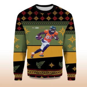 Alternative view of 2025 Demaryius Thomas Denver Broncos Ugly Christmas Sweater