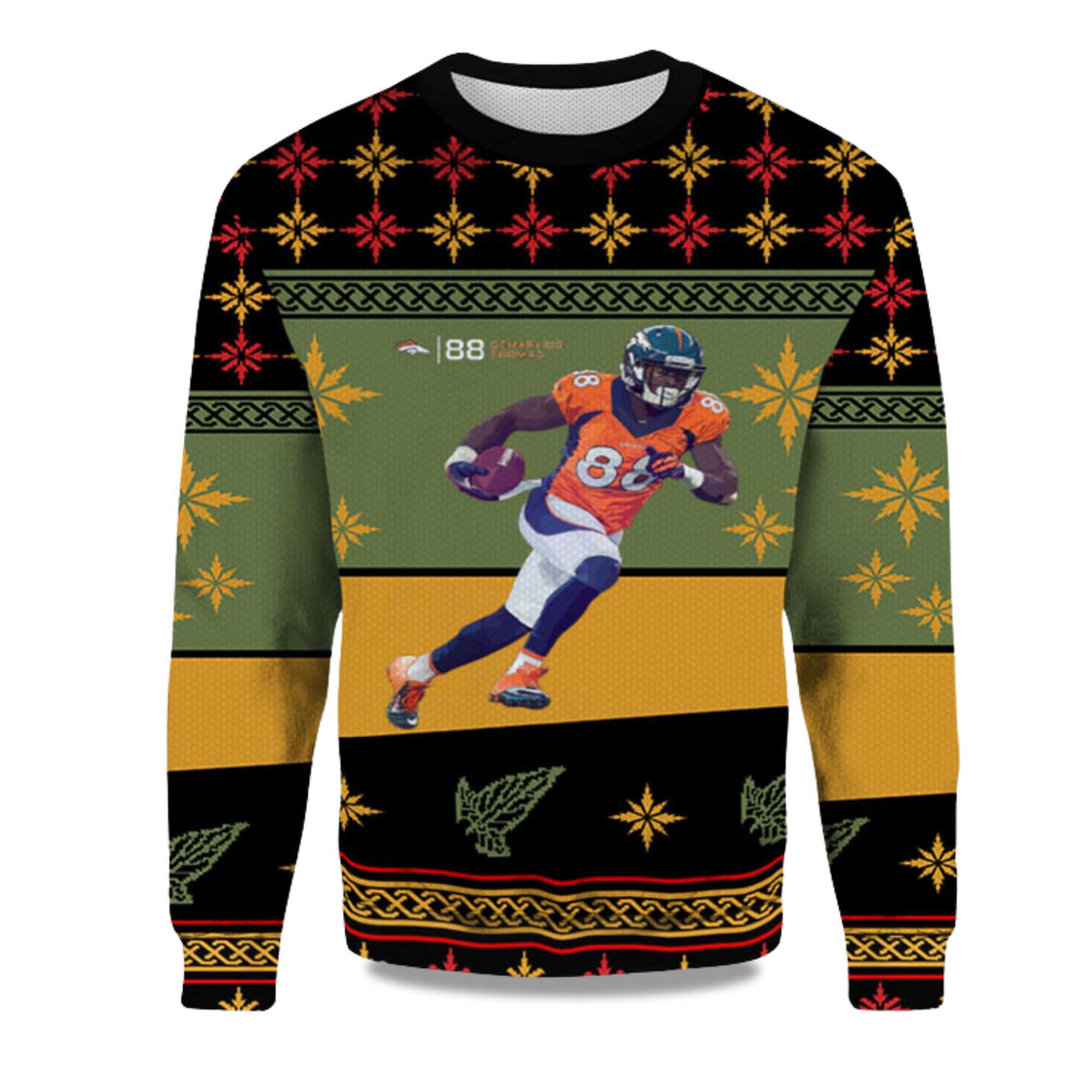 2025 Demaryius Thomas Denver Broncos Ugly Christmas Sweater
