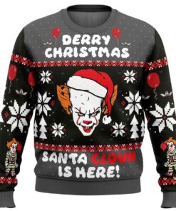 2025 Derry Christmas Pennywise the Clown Ugly Christmas Sweater