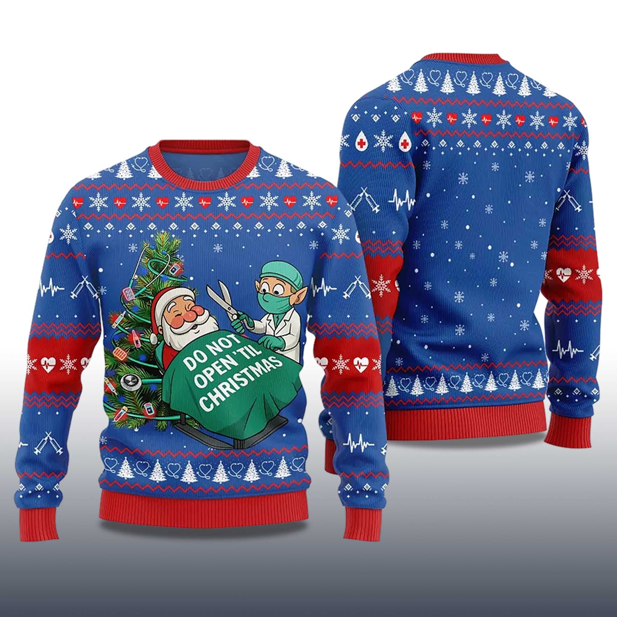 Alternative view of 2025 Do Not Open'til Christmas Nurse  Ugly Christmas Sweater