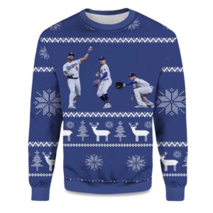 2025 Dodgers Mookie Freddie And David Ugly Christmas Sweater