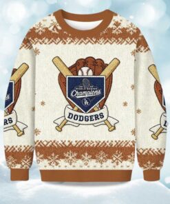2025 Dodgers World Series Back To Back Christmas Ugly Sweater
