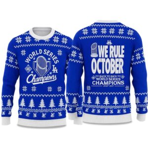 2025 Dodgers World Series We Rule October Back To Back Ugly Sweater