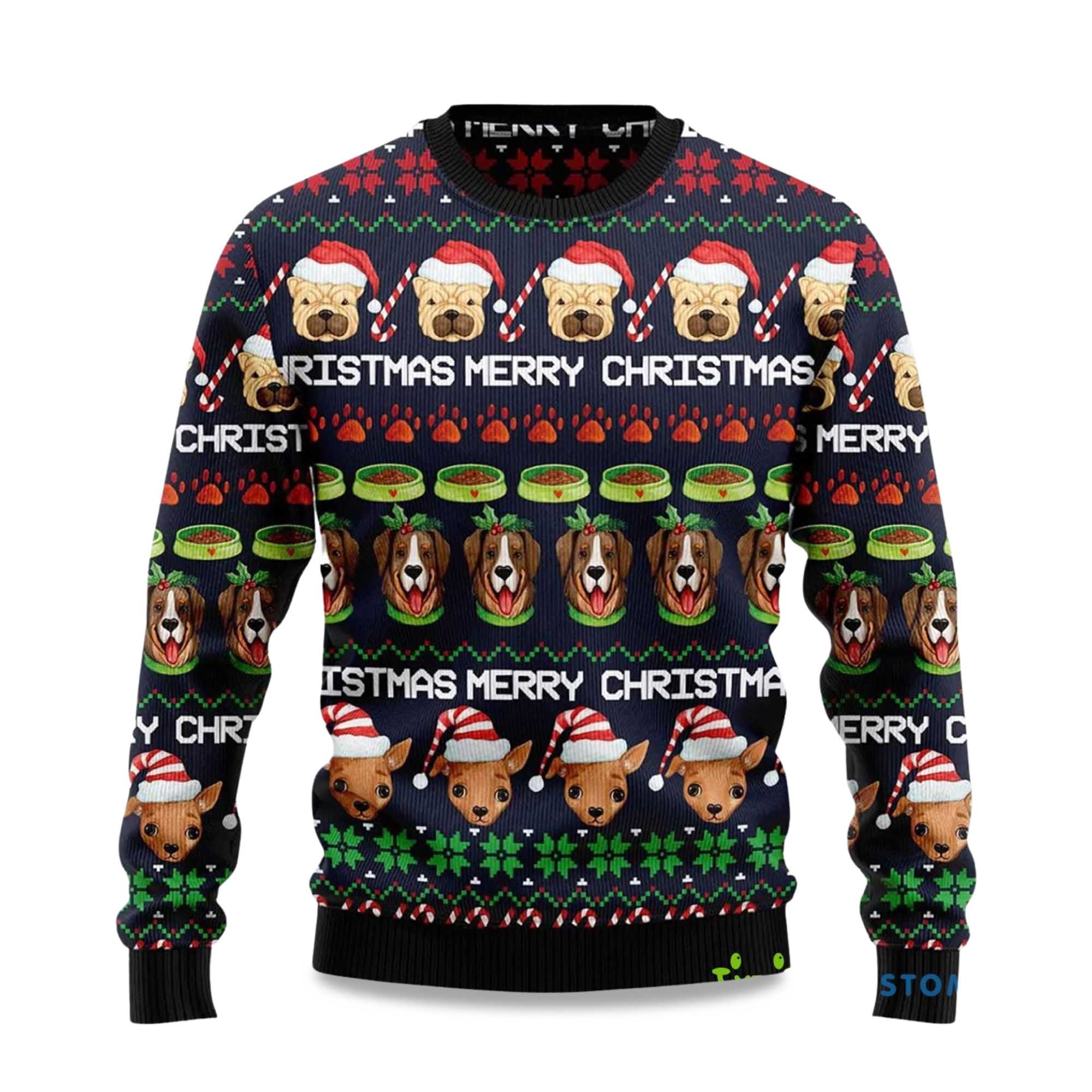 2025 Dog Cute Ugly Christmas Sweater