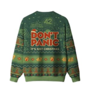 Alternative view of 2025 Don't Panic It's Just Christmas Ugly Christmas Sweater