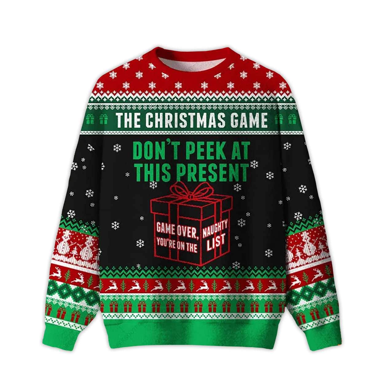 2025 Don't Peek At This Present Ugly Christmas Sweater