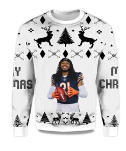 2025 Dâ€™onta Foreman Chicago Bears Ugly Christmas Sweater