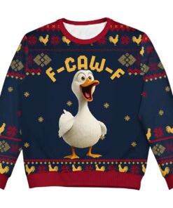 2025 Duck F-Caw-F Christmas Ugly Sweater