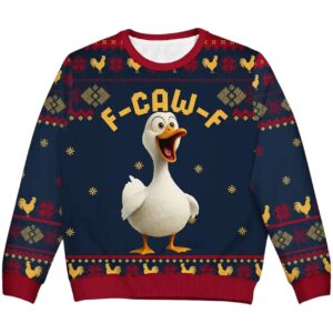 2025 Duck F-Caw-F Christmas Ugly Sweater