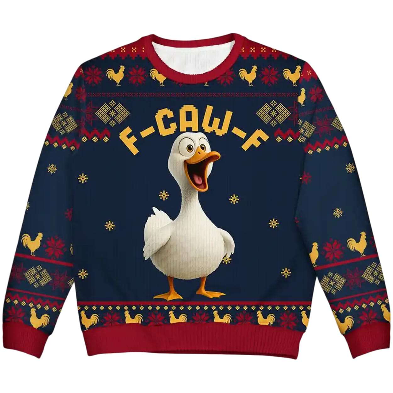 2025 Duck F-Caw-F Christmas Ugly Sweater
