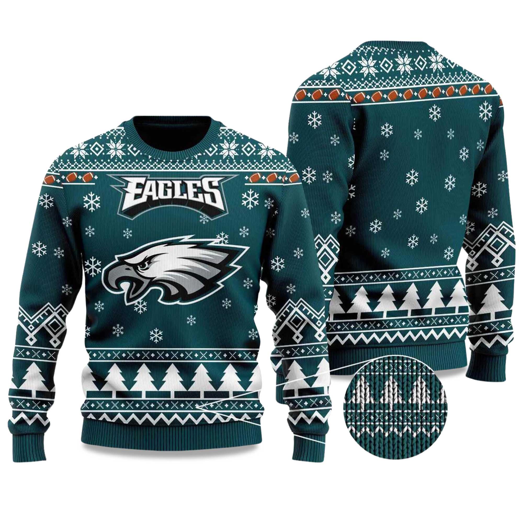2025 Eagle Football Ugly Christmas Sweater