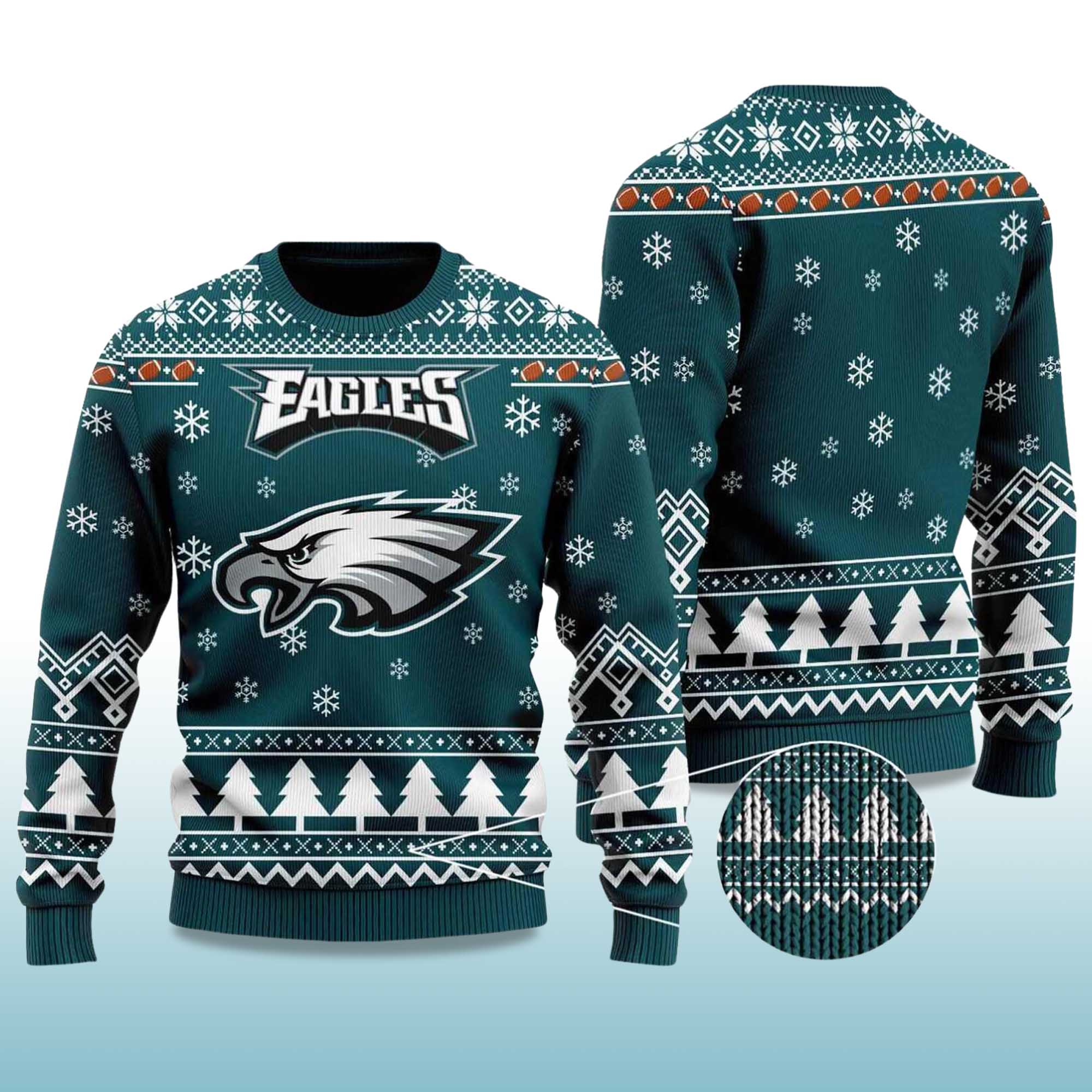 Alternative view of 2025 Eagle Football Ugly Christmas Sweater