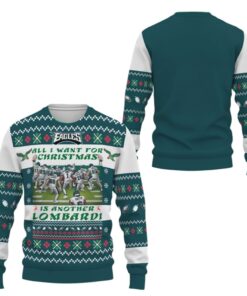 Alternative view of 2025 Eagles All I Want For Christmas Is Another Lombardi Ugly Sweater 