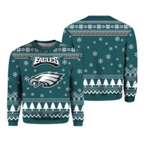 Alternative view of 2025 Eagles Football Ugly Christmas Sweater - Grishko.com