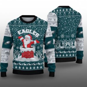 2025 Eagles Funny Santa Ugly Christmas Sweater - Grishko.com