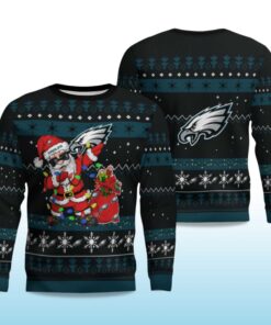 Alternative view of 2025 Eagles Santa Claus Ugly Christmas Sweater