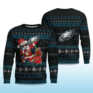Alternative view of 2025 Eagles Santa Claus Ugly Christmas Sweater