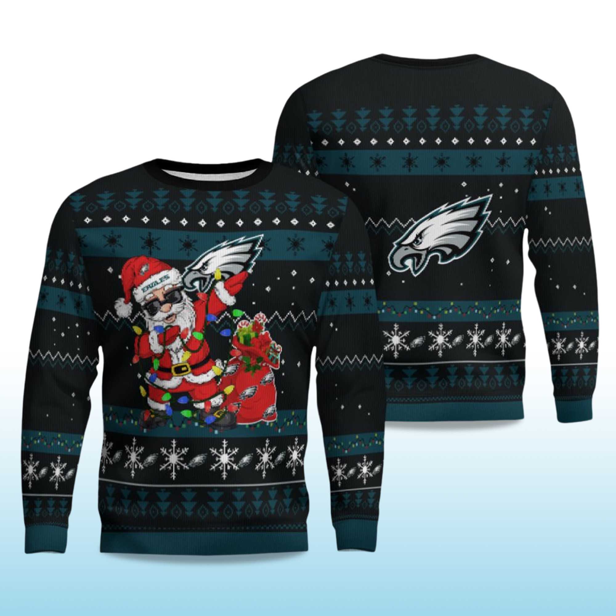 Alternative view of 2025 Eagles Santa Claus Ugly Christmas Sweater