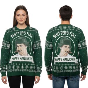 2025 Eddie Griswold Shitter Full Happy Hanukkah Christmas Ugly Sweater
