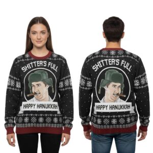 Alternative view of 2025 Eddie Griswold Shitter Full Happy Hanukkah Christmas Ugly Sweater