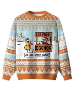 2025 Eggnog & Candy Cane Deal Ugly Christmas Sweater
