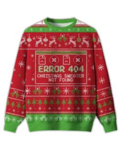 2025 Error 404 Not Found Ugly Christmas Sweater