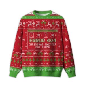 2025 Error 404 Not Found Ugly Christmas Sweater