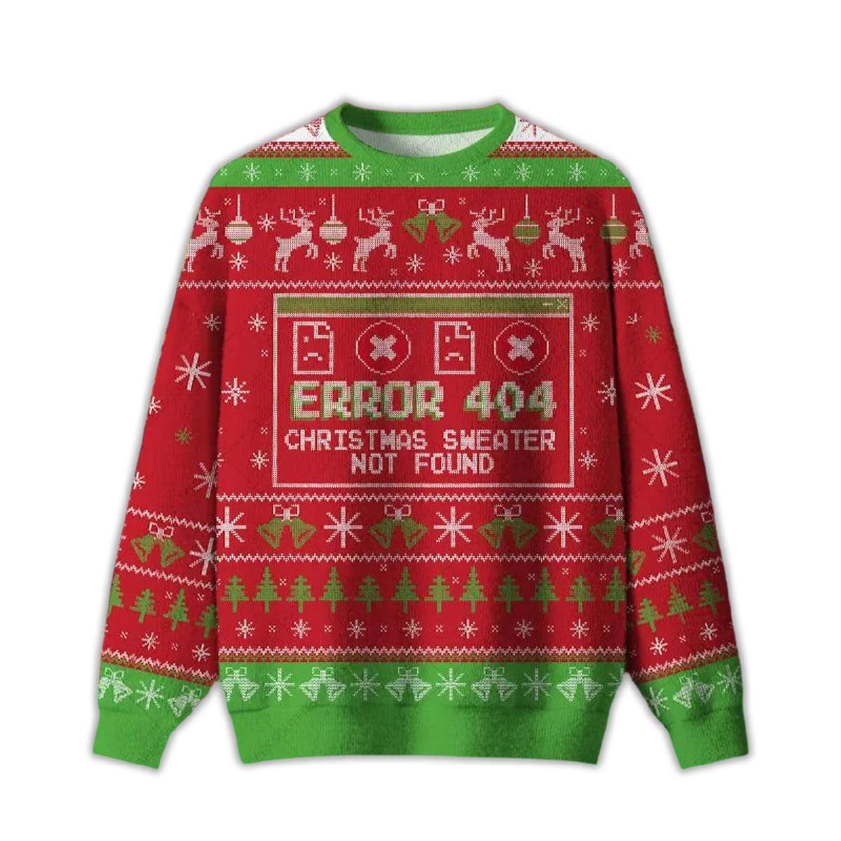 2025 Error 404 Not Found Ugly Christmas Sweater