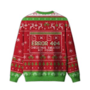 Alternative view of 2025 Error 404 Not Found Ugly Christmas Sweater