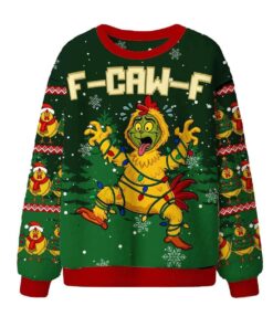 2025 F-Caw-F Chicken Ugly Christmas Sweater