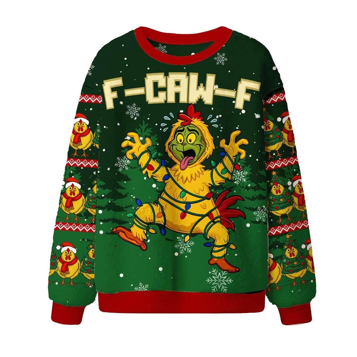 2025 F-Caw-F Chicken Ugly Christmas Sweater
