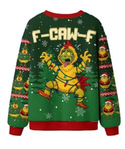 Alternative view of 2025 F-Caw-F Chicken Ugly Christmas Sweater