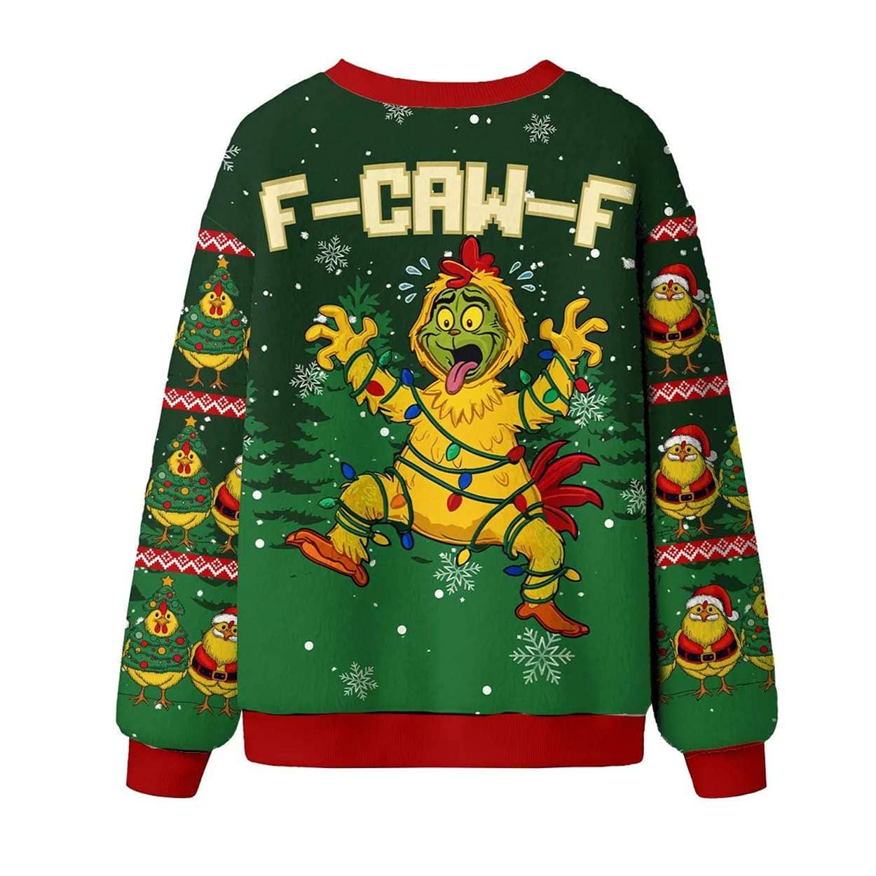 Alternative view of 2025 F-Caw-F Chicken Ugly Christmas Sweater
