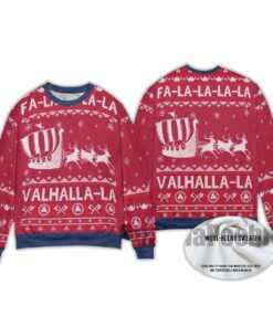Alternative view of 2025 FA La La Valhalla Viking Ship Ugly Christmas Sweater