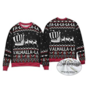 2025 FA La La Valhalla Viking Ship Ugly Christmas Sweater