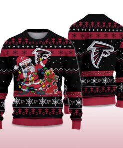 Alternative view of 2025 Falcons Santa Claus Ugly Christmas Sweater