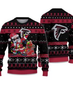 2025 Falcons Santa Claus Ugly Christmas Sweater