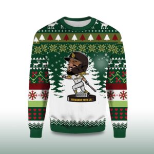 Alternative view of 2025 Fernando Tatis JR. Postseason Padres Ugly Christmas Sweater
