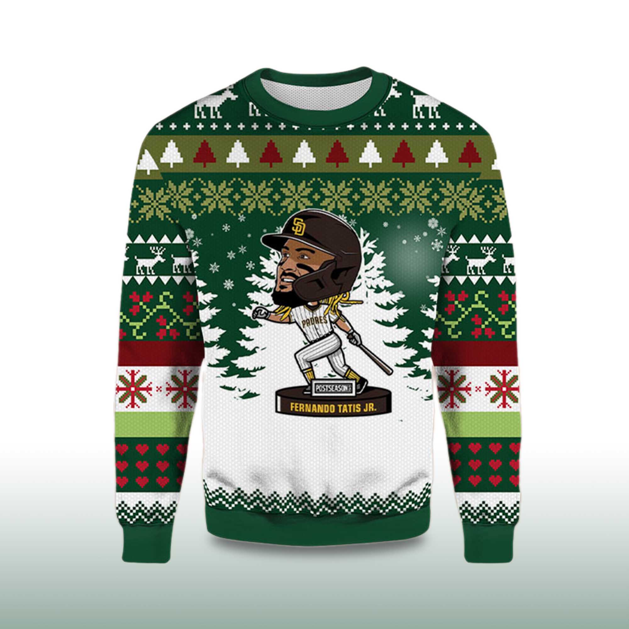 Alternative view of 2025 Fernando Tatis JR. Postseason Padres Ugly Christmas Sweater